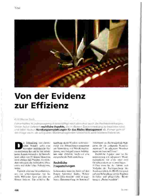 Vorschauseite 1: Von der Evidenz zur Effizienz