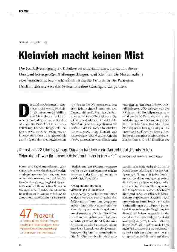 Vorschauseite 1: Kleinvieh macht keinen Mist
