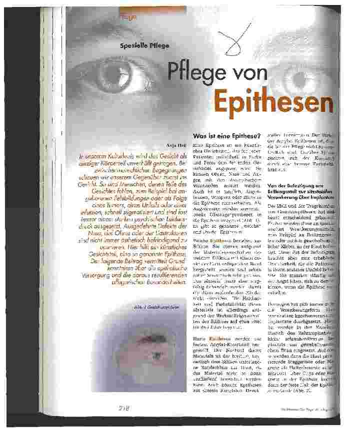 Vorschauseite 1: Pflege von Epithesen