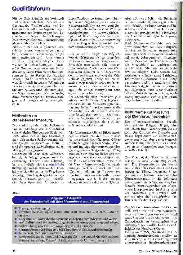 Vorschauseite 2: Qualitätsmessung in ambulanten Pflegediensten Teil 4: Die Kundensicht als Grundlage der Qualitätsmessung