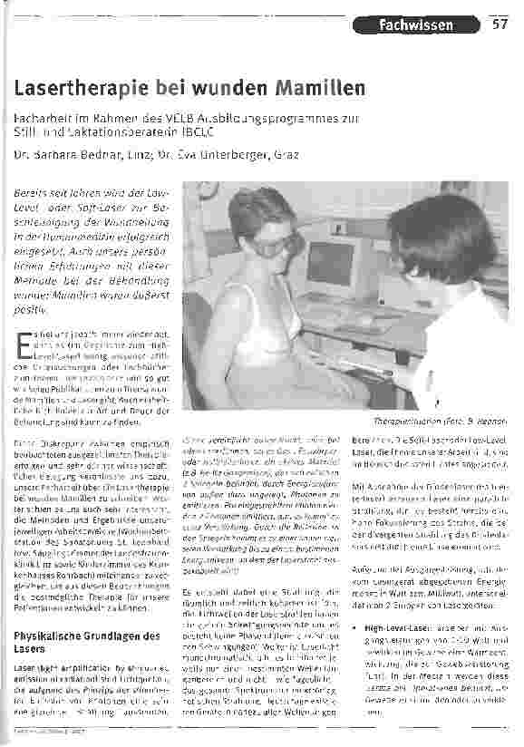 Vorschauseite 1: Lasertherapie bei wunden MamillenFacharbeit im Rahmen des VELB Ausbildungsprogrammes zur Stillund Laktationsberaterin IBCLC