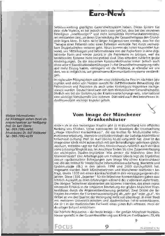 Vorschauseite 2: Telematik im Gesundheitswesen bringt den Patientinnen und Patienten mehr Information und Transparenz