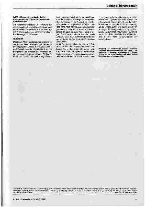 Vorschauseite 6: Zur Situation in der Schweiz