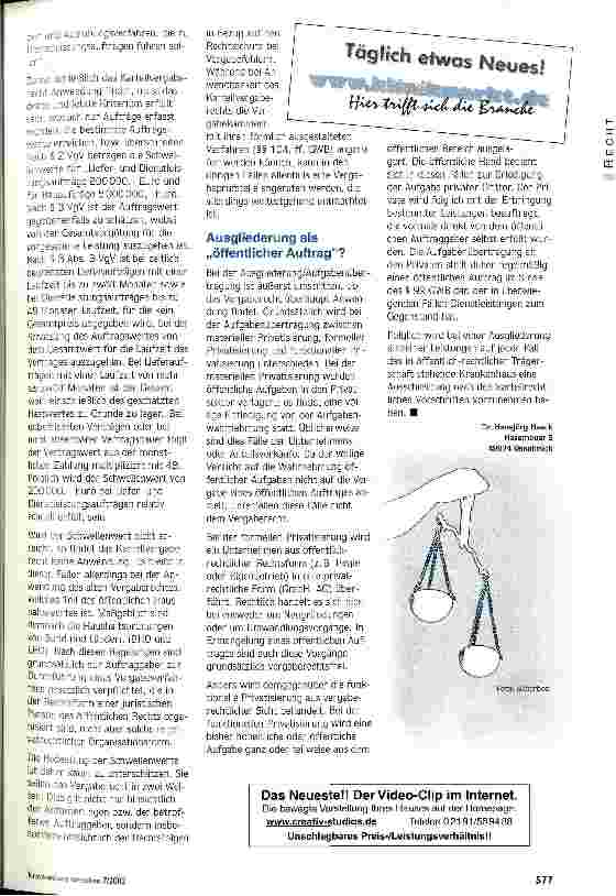 Vorschauseite 2: Ausschreibungspflicht - ja oder nein? Vergaberecht bei Ausgliederung von Leistungen in Krankenhäusern
