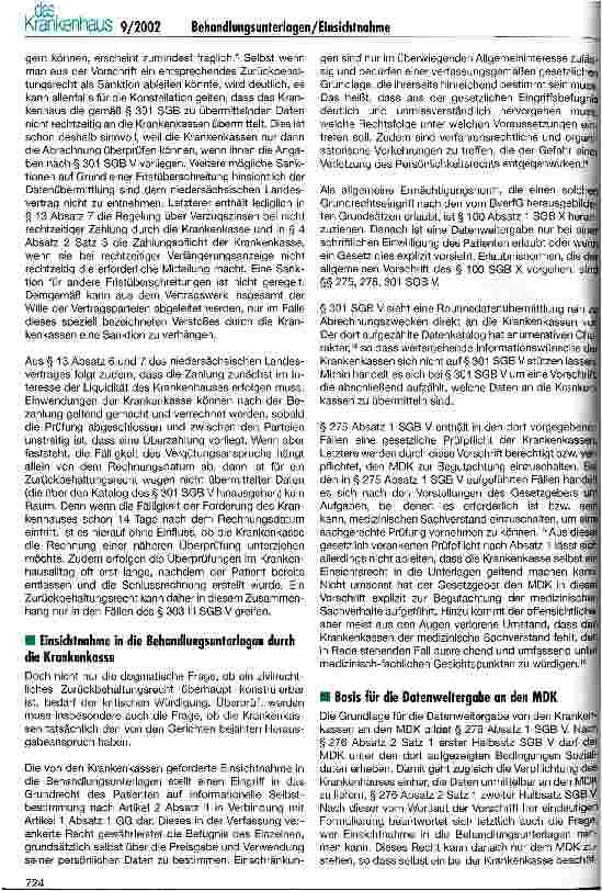 Vorschauseite 3: Einsichtnahme in Behandlungsunterlagen durch die Krankenkassen