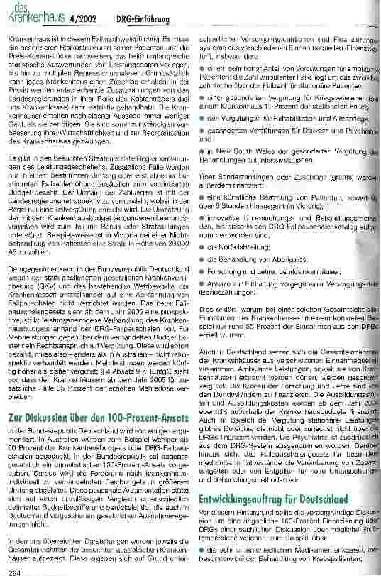Vorschauseite 3: DRG-Einführung in Deutschland vor dem Hintergrund australischer Erfahrungen