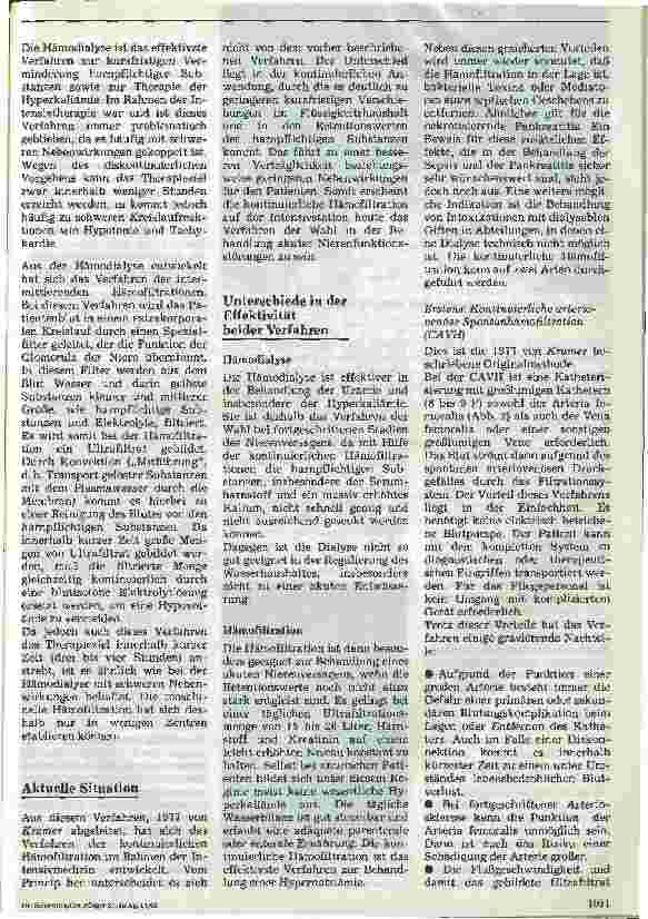 Vorschauseite 2: Die kontinuierliche Hämofiltration auf der Intensivstation