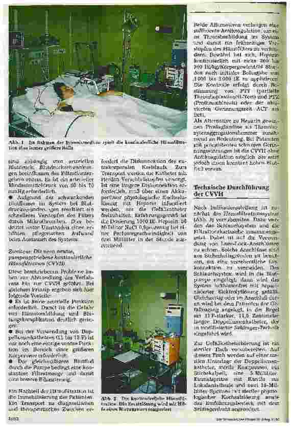 Vorschauseite 3: Die kontinuierliche Hämofiltration auf der Intensivstation