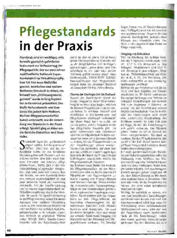Vorschauseite 1: Pflegestandards in der Praxis