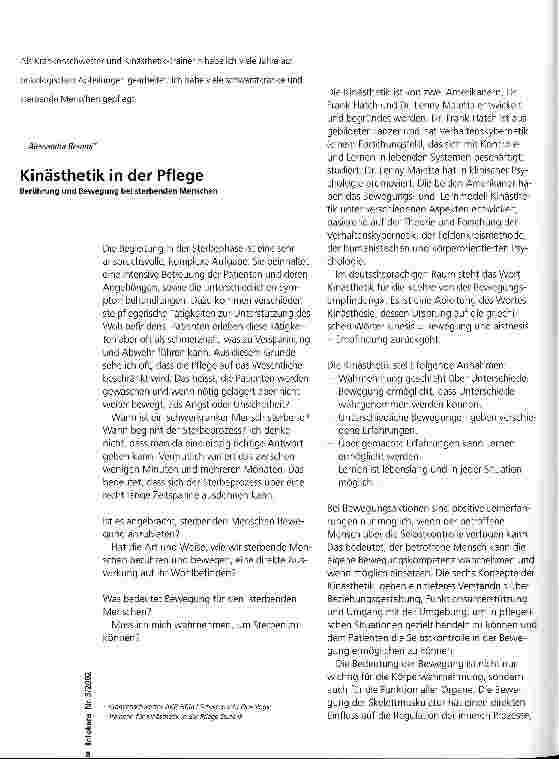 Vorschauseite 1: Kinästhetik in der Pflege