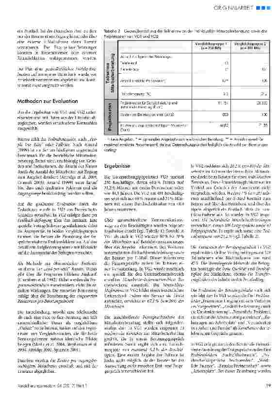 Vorschauseite 3: Feldvergleich von zwei Zugangskonzepten zur betrieblichen Mitarbeiterberatung mit dem Ziel der Stressintervention im Haus eines Versicherungskonzerns