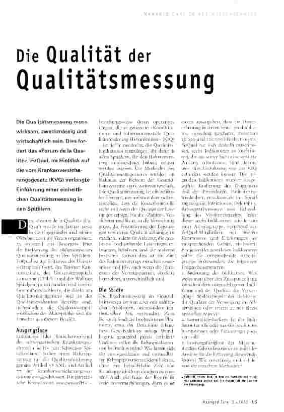 Vorschauseite 1: Die Qualität der Qualitätsmessung