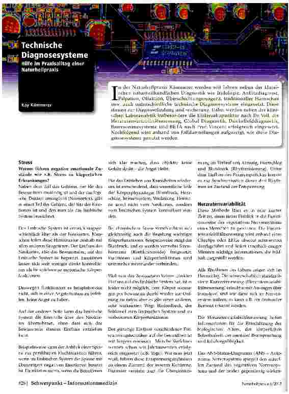 Vorschauseite 1: Technische Diagnosesysteme Hilfe im Praxisalltag einer Naturheilpraxis