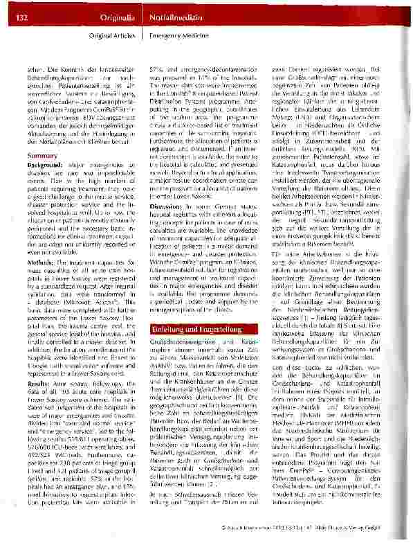 Vorschauseite 2: Das Programm ComPaS® - Erfassung und Zuweisung von Behandlungskapazitäten im Großschadensund Katastrophenfall
