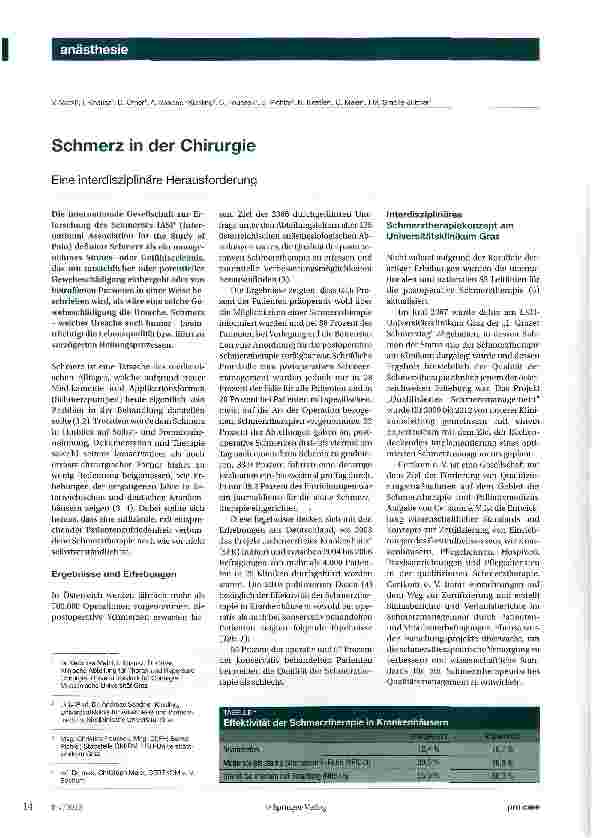 Vorschauseite 1: Schmerz in der Chirurgie
