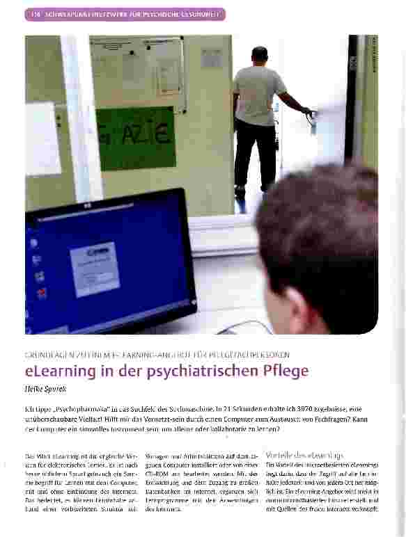 Vorschauseite 1: eLearning in der psychiatrischen Pflege