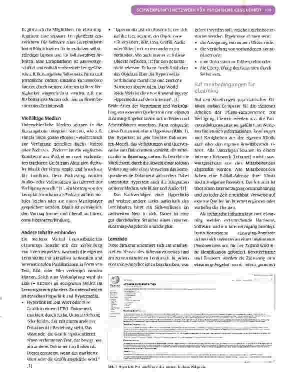 Vorschauseite 2: eLearning in der psychiatrischen Pflege