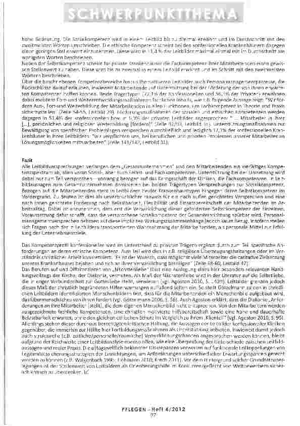 Vorschauseite 4: LEITBILDER KONFESSIONELLER UND PRIVATER KLINIKEN IN HESSEN: Wer verspricht was?