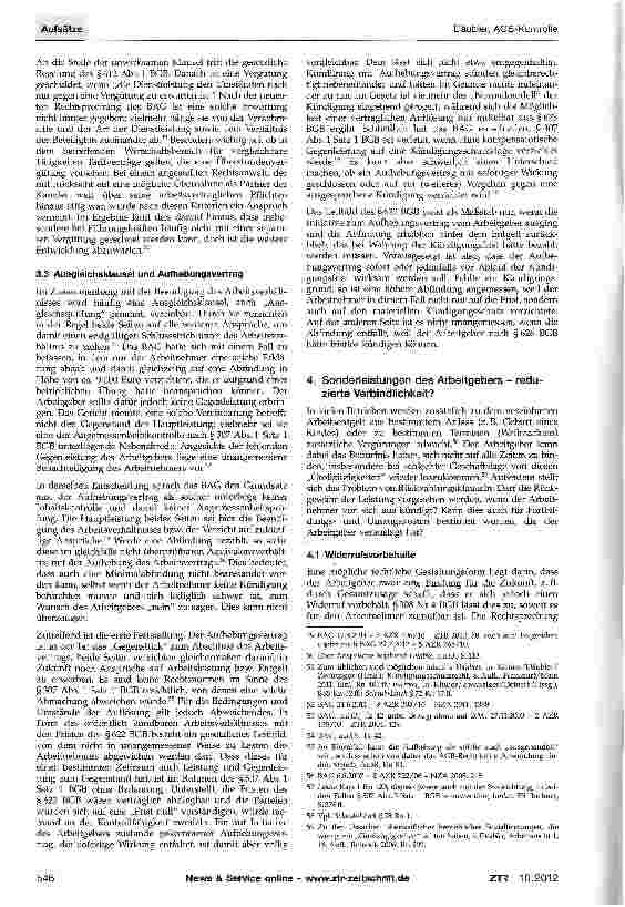 Vorschauseite 4: AGB-Kontrolle im Arbeitsrecht - Bilanz nach zehn Jahren