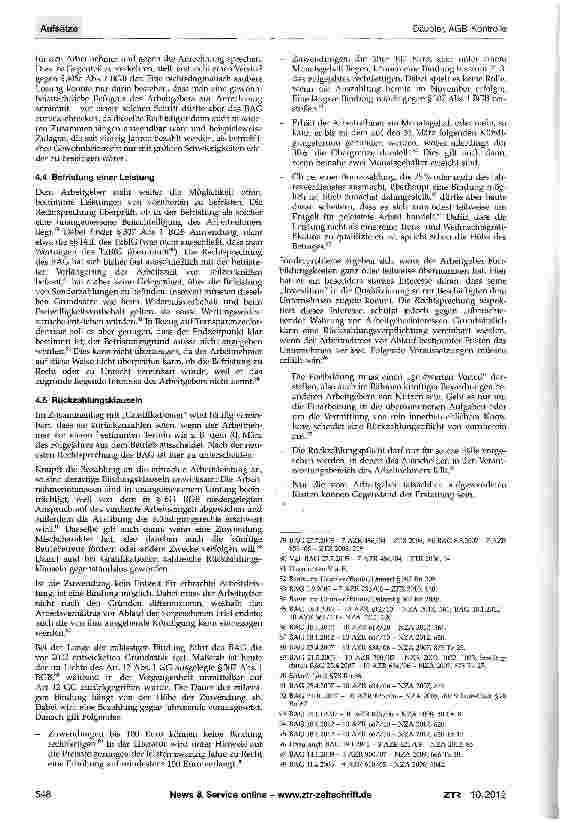 Vorschauseite 6: AGB-Kontrolle im Arbeitsrecht - Bilanz nach zehn Jahren
