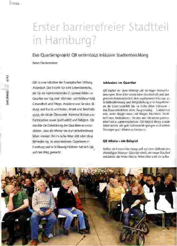 Vorschauseite 1: Erster barrierefreier Stadteil in Hamburg?