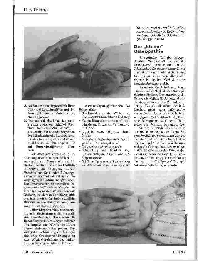 Vorschauseite 2: SCHWINGUNG DES LEBENSOSTEOPATHIE UND CRANIOSACRAL-THERAPIE