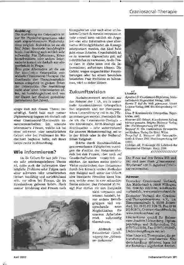 Vorschauseite 5: SCHWINGUNG DES LEBENSOSTEOPATHIE UND CRANIOSACRAL-THERAPIE