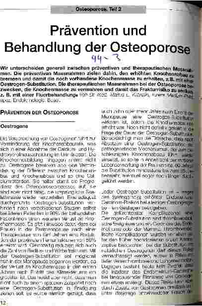 Vorschauseite 1: Prävention und Behandlung der Osteoporose