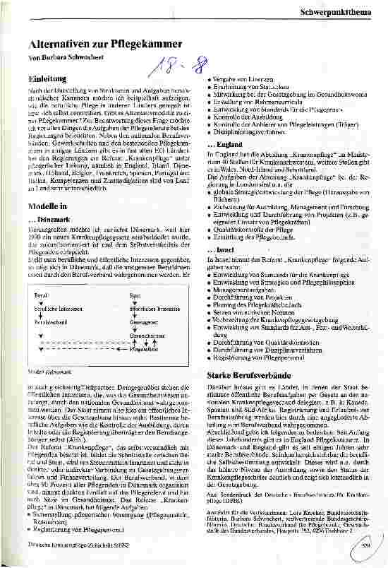 Vorschauseite 1: Alternativen zur Pflegekammer