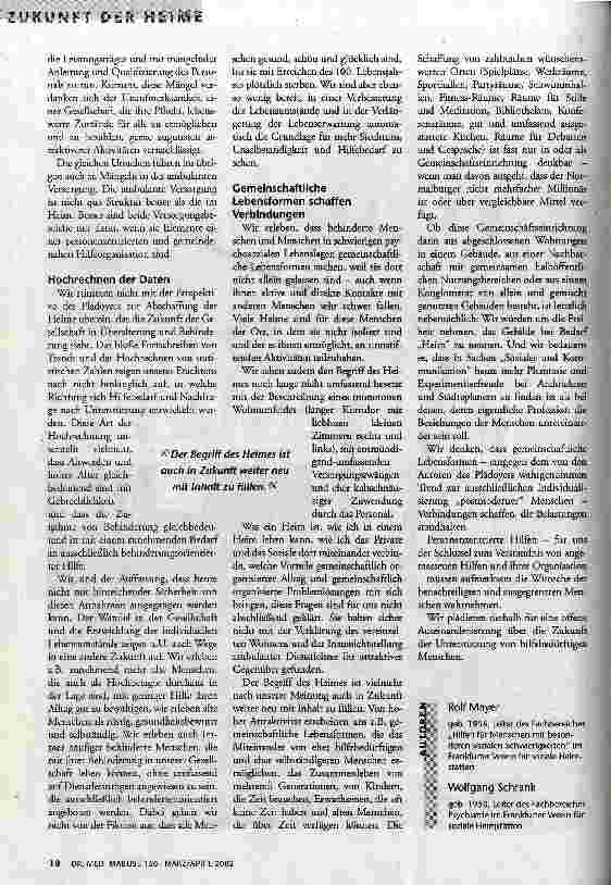 Vorschauseite 3: Auslaufmodell? Zur Debatte um die Zukunft der Heime