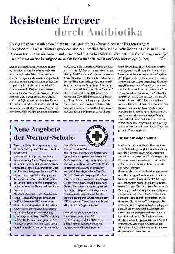 Vorschauseite 1: Resistente Erreger durch Antibiotika