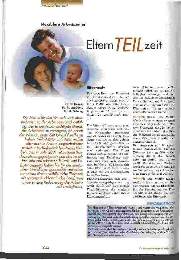 Vorschauseite 1: ElternTeilzeit