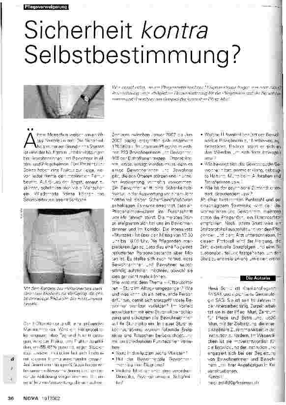 Vorschauseite 1: Sicherheit kontra Selbstbestimmung?