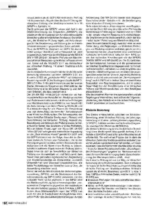 Vorschauseite 2: Klinische Prüfung von Medizinprodukten
