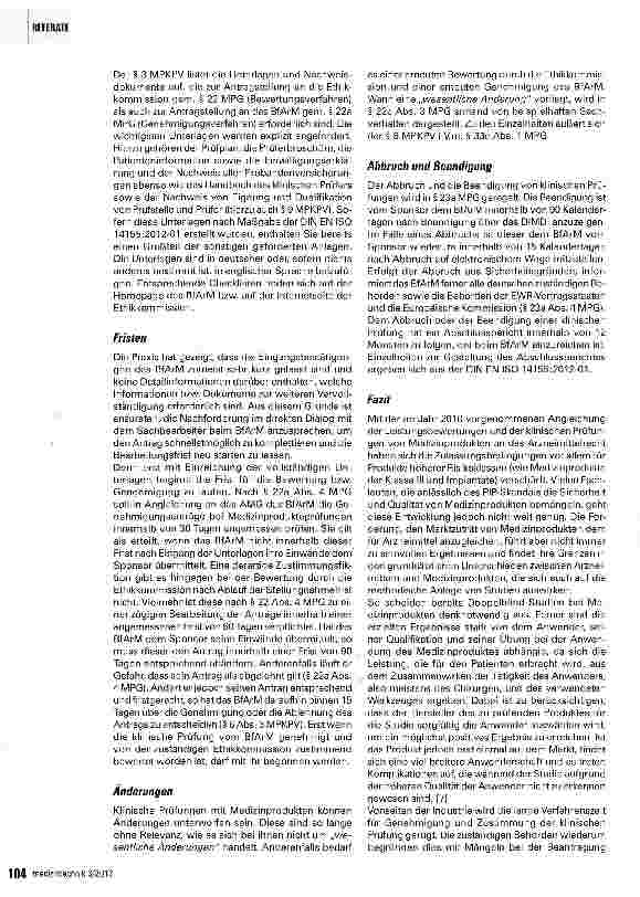 Vorschauseite 4: Klinische Prüfung von Medizinprodukten