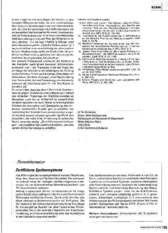 Vorschauseite 5: Klinische Prüfung von Medizinprodukten