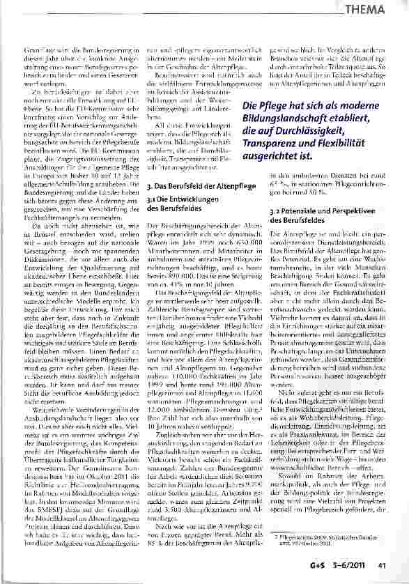 Vorschauseite 4: Perspektiven und Potenziale des Ausbildungsund Berufsfeldes Altenpflege