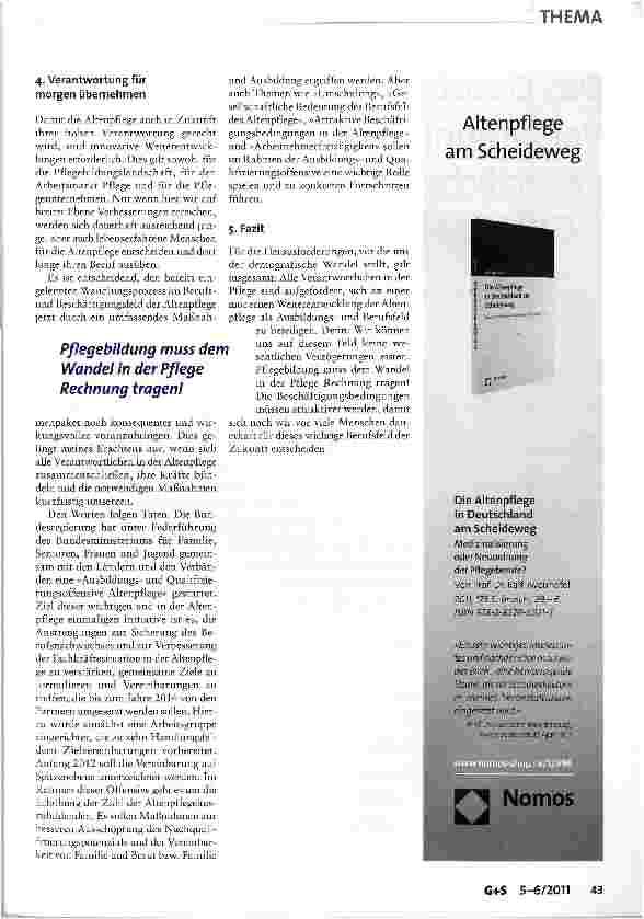 Vorschauseite 6: Perspektiven und Potenziale des Ausbildungsund Berufsfeldes Altenpflege