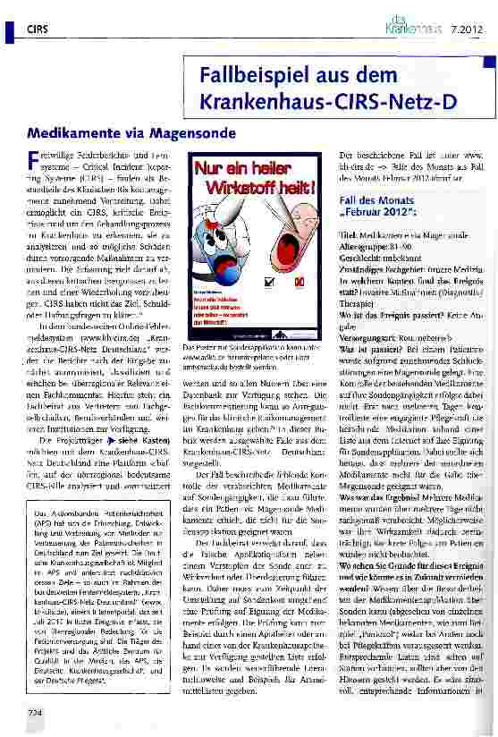 Vorschauseite 1: Medikamente via Magensonde
