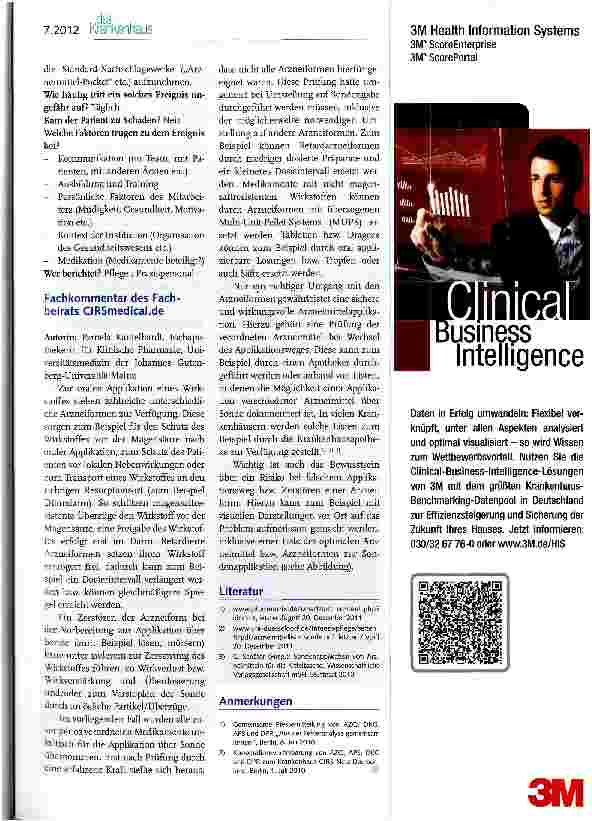 Vorschauseite 2: Medikamente via Magensonde