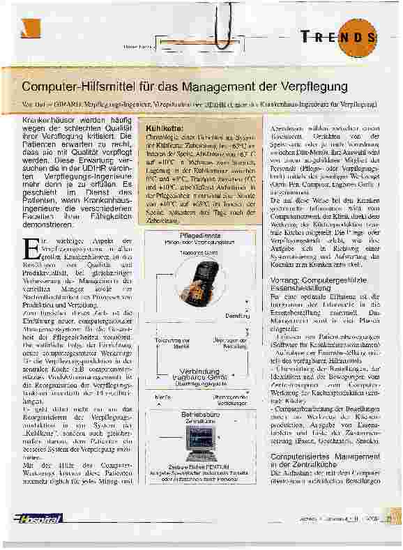 Vorschauseite 1: Computer-Hilfsmittel für das Management der Verpflegung
