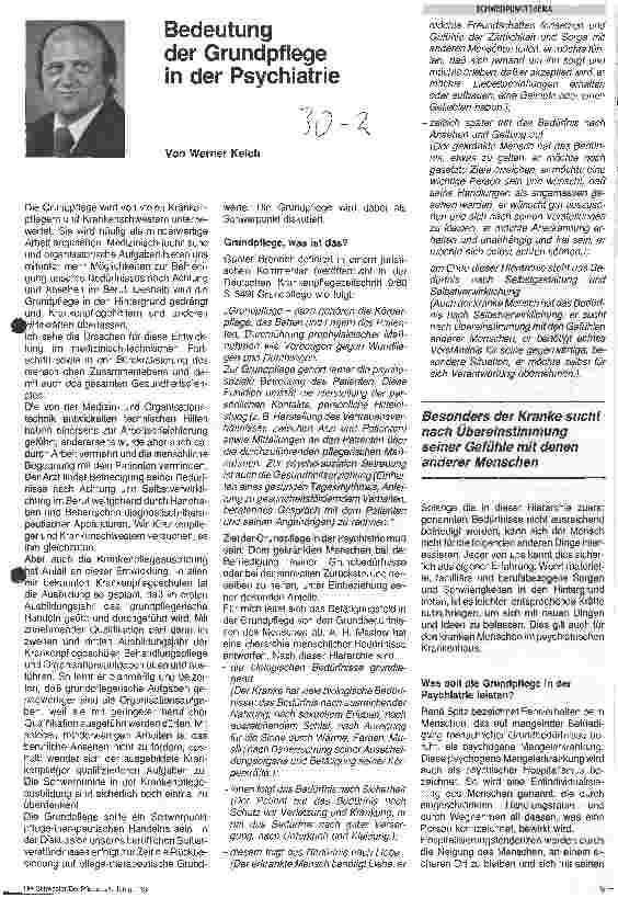 Vorschauseite 1: Bedeutung der Grundpflege in der Psychiatrie