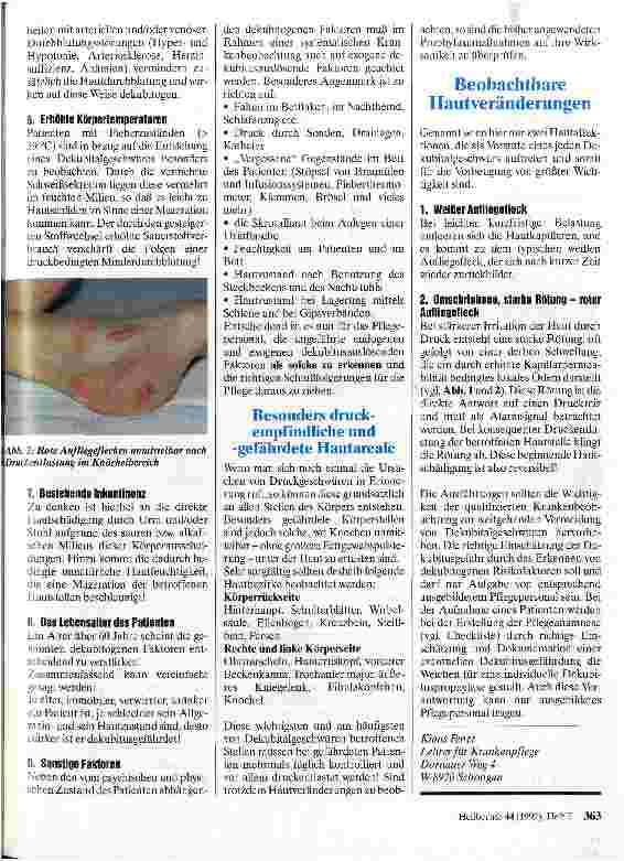 Vorschauseite 2: Krankenbeobachtungen im Rahmen der Dekubitusprophylaxe