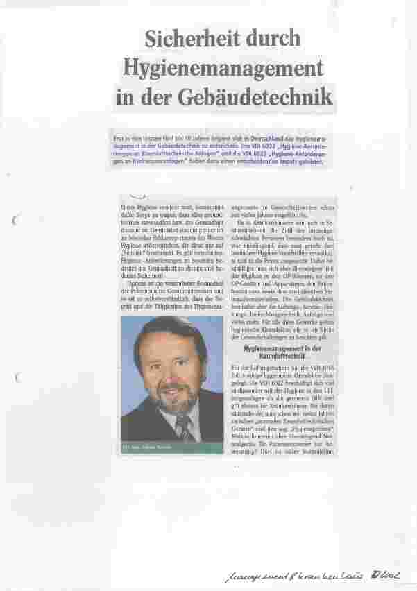 Vorschauseite 1: Sicherheit durch Hygienemanagement in der Gebäudetechnik