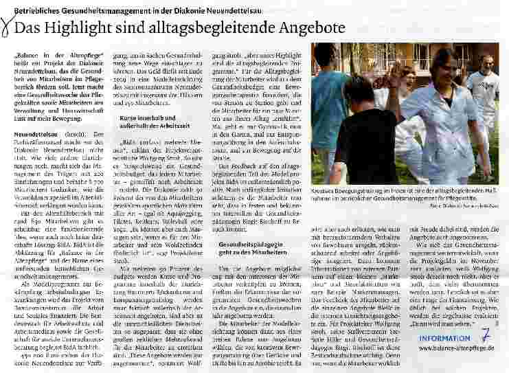 Vorschauseite 1: Das Highlight sind alltagsbegleitende Angebote