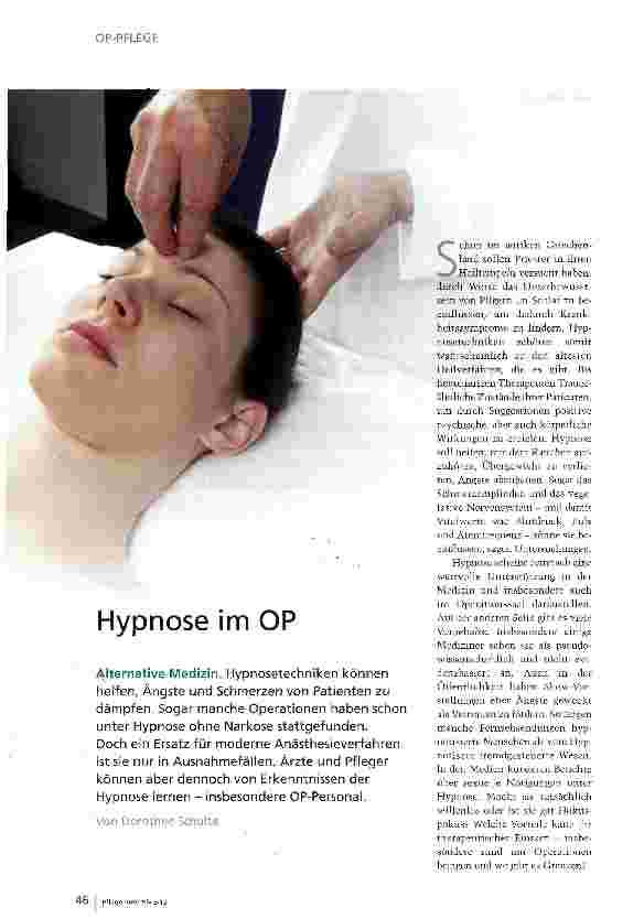 Vorschauseite 1: Hypnose im OP