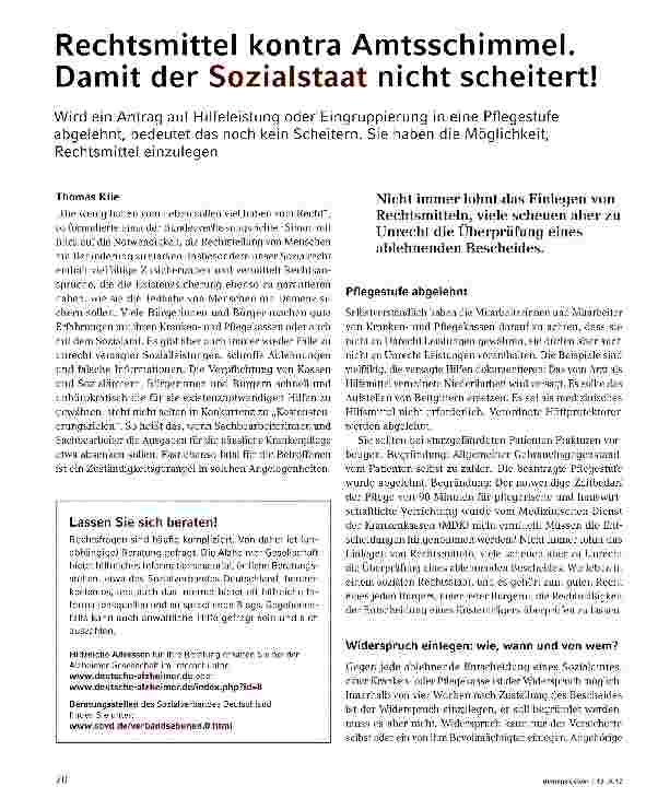 Vorschauseite 1: Rechtsmittel kontra Amtsschimmel. Damit der Sozialstaat nicht scheitert!