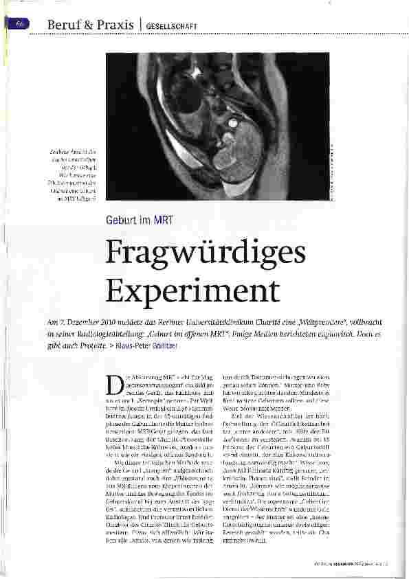 Vorschauseite 1: Fragwürdiges Experiment