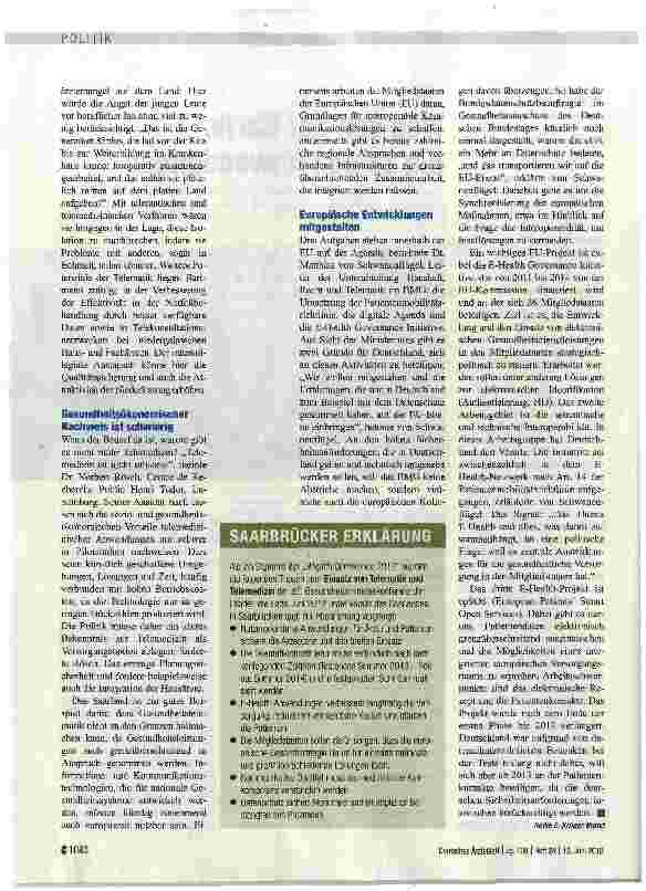 Vorschauseite 2: E-HEALTHWeg von der Karte, hin zu den Anwendungen
