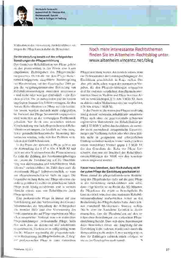 Vorschauseite 2: Profitieren Sie durch Zurücksetzen der Pflegestufe